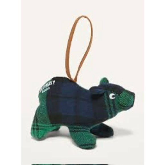 Old Navy Other - NWT Old Navy 2020 Plaid Flannel Bear Christmas Ornament Green and Navy